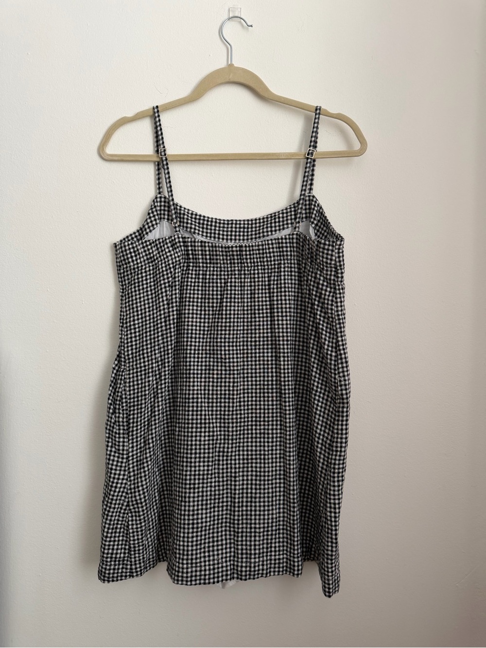 Abercrombie Linen Blend Button Skort in Black Gingham - Picture 5 of 6
